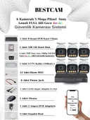 BESTCAM 6 Kameralı Set 5 Mega Piksel Sony Lensli FULL HD Gece Görüşü Renkli Güvenlik Kamera Seti 500 GB HDD - 1