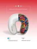 Moda Home Bedding Visco Ortopedik Seyahat Yastığı-visco Yastık,çıkarılabilir Kılıf,pop Art - 1