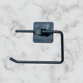 Woody Sofia Kendiliğinden Yapışkanlı Siyah Paslanmaz Metal Kapaksız Tuvalet Kağıtlığı Aparatı - 2