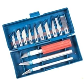 Woody Sofia Zanaat 16 Parça Hobi Gravür Ahşap Heykel Çömlek Oyma Şekil Verme 13 Maket Bıçak Neşter Seti - 1