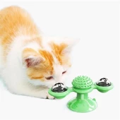 Woody Sofia Pet Malzemeleri Vantuzlu Fırıldak Toplu Dönen Şeffaf Depo Tasarım İnteraktif Kedi Oyuncağı - 1