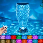 Woody Sofia Balık Süzgeç Model USB Şarjlı Kumandalı 16Farklı Işık Modlu Masa Üstü Kristal Akrilik Led - 1