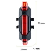 Woody Sofia Usb Şarj Edilebilir Parlak Bisiklet Led Lamba Su Geçirmez Güvenlik Uyarı Arka Lamba Işığı - 5