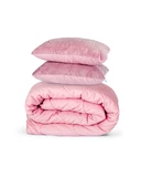 Moda Home Bedding Welsoft Pembe Yorgan Seti Çift Kişilik (2Adet Silikon Yastık ve Kılıfları Hediye) - 2