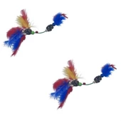 Woody Sofia Tüylü Tahta Boncuklu Zilli Kedi Oyuncağı Çok Renkli Kedi Oyuncak - 7