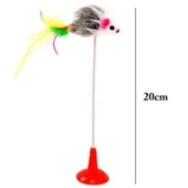 Woody Sofia 2li Vantuzlu Fareli Tüylü Hareketli Çanlı ve Esneyen Eğlenceli Peluş Kedi Oyuncağı - 5