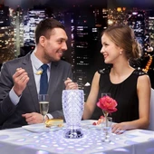 Woody Sofia Balık Süzgeç Model USB Şarjlı Kumandalı 16Farklı Işık Modlu Masa Üstü Kristal Akrilik Led - 4