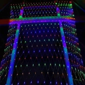 Woody Sofia 1x2 Metre Dekoratif File Ağ Perde 192 LED 8 Animasyonlu Farklı Işık Modu RGB Fişli - 6