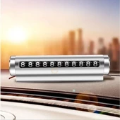 Woody Sofia Alüminyum Kasa Gri Renk Çevirmeli Araç Içi Telefon Numaratörü Park Oto Numaratörü - 5