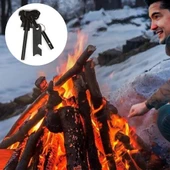 Woody Sofia Acil Durum Magnezyum Çubuk Çakmaktaşı Hayatta Kalma Ateş Başlatıcı Çakmak Kiti Düdük Hediyel thumbnail 3