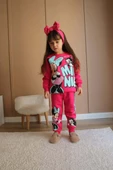 KIZ ÇOCUK MİCKEY MODELLİ 3 İPLİK ŞARDONLU KALIN KIŞLIK EŞOFMAN TAKIMI - 5