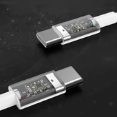 Woody Sofia Apple 15/15 Pro Type-C to Type-C Hasır Örgü Hızlı Şarj Kablosu (1m) - 3