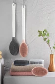 Woody Sofia Silikon Masajlı Uzun Saplı Vücut Masaj Fırçası Banyo Sırt Kesesi Saplı Yumuşak Fırça - 4