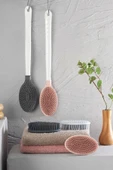 Woody Sofia Silikon Masajlı Uzun Saplı Vücut Masaj Fırçası Banyo Sırt Kesesi Saplı Yumuşak Fırça - 10