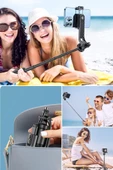 Woody Sofia Fotoğraf Makinası ve Telefon Takılabilen 2si 1 Arada 2.2m Uzayan Selfie Çubuğu Kumandalı Tripod - 7