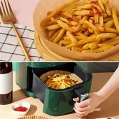 Woody Sofia ® 100 Adet  Air Fryer Pişirme Kağıdı Tek Kullanımlık  Yağlı Kağıdı Yuvarlak Tabak Model - 3