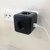 Priz Çoğaltıcı Isıya Dayanıklı Termal Akım Korumalı ve Çocuk Korumalı 3 Priz Girişli 3 USB Girişli Küp Priz - 4