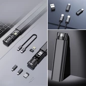 Woody Sofia Cep Tipi 60W Bas Aç Type-C,İphone Şarj,Micro USB Hızlı Şarj Data Kablo Seti - 1