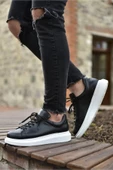 Yeni Sezon Erkek Tarz Casual Sneaker Günlük Spor Rahat Ayakkabı -Siyah-Beyaz - 6