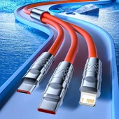 Woody Sofia 3 Şarj Aleti 1 Arada Çinko Alaşım Hızlı Şarj Kablosu Turuncu - 5