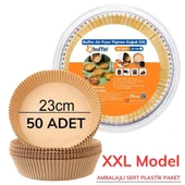 Woody Sofia 50 Adet Air Fryer Pişirme Kağıdı Tek Kullanımlık 23 Cm Yuvarlak Pişirme Kağıdı XXL PVC li - 1
