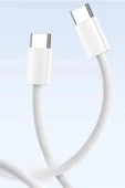 Woody Sofia Apple 15/15 Pro Type-C to Type-C Hasır Örgü Hızlı Şarj Kablosu (1m) - 8