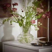 SUMUHOME PADRAG DEKORATİF CAM VAZO SAYDAM CAM 17 CM - 5