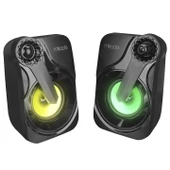 Mikado MD-X27 2.0 Multimedia 3W*2 Siyah 5V USB LED Işıklı Speaker Hoparlör - 1