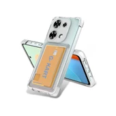 Smody Xiaomi Redmi Note 13 Pro 4G İle Uyumlu Kılıf Kartlıklı Şeffaf Silikon Kapak - 1