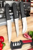 SürLaz Mutfak Bıçak Seti 4 Parça Bileme Aparatı Et, Ekmek, Sebze Pro Set - 1