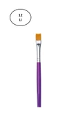 artline Fanart Academy Seri 536C Sentetik Kıl Yassı Fırça (Renkli Sap) 12'li - 1