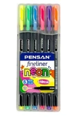 Pensan Fineliner Kalem 6lı Neon Plastik Kutu - 1