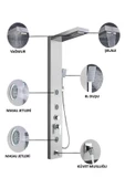 Sam Banyo Fırat Krom Duş Paneli ,Duş Kolonu, Robot Duş, Duş, Dikey Jakuzi - 2