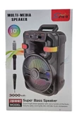 PL-4596 BT+USB+TF+AUX+Kumanda 20W Çift Mikrofonlu Işıklı Toplantı-Parti Kule Hoparlör - 7