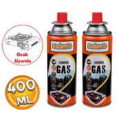 Kamp Gazı Bütan Propan Gaz Tüpü Portatif Ocak Kartuşu Tek kullanımlık Pürmüz 400 ml 2 Adet - 1