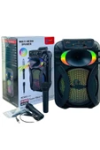PL-4596 BT+USB+TF+AUX+Kumanda 20W Çift Mikrofonlu Işıklı Toplantı-Parti Kule Hoparlör - 5