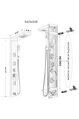 Sam Banyo Fırat Gri Bej Masajlı Duş, Dikey Duş Paneli, Shower Panel, Duş Fiskiyesi - 5