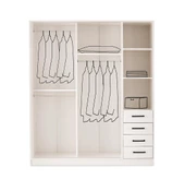 Erezoğulları Mobilya Damla BEYAZ Modern Sürgülü Aynalı Elbise Dolabı Gardrop 180x60x210cm - 2