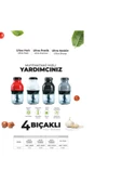 Alveon Alv-201 Siyah 0-250 Ml  Rondo 500-1500 Watt 4 Bıçaklı - 5
