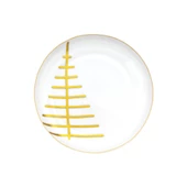 İSTANBUL PORSELEN STARLİGHT FİNE BONE NEW YEAR YILBAŞI PASTA TABAĞI GOLD 21 CM - 4