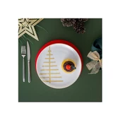 İSTANBUL PORSELEN STARLİGHT FİNE BONE NEW YEAR YILBAŞI PASTA TABAĞI GOLD 21 CM - 2