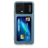 Smody Xiaomi Poco X5 5G İle Uyumlu Kılıf Kartlıklı Şeffaf Silikon Kapak - 1