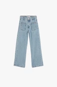 Koton Kız Çocuk Pamuklu Kot Pantolon - Wide Leg - 1