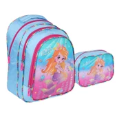 Relaxion Mavi Princess Desenli İlkokul Çantası Beslenme Çantalı 1311-6 - 1