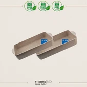 ThermoAD | Çok Amaçlı Kare Tepsi Set | 2 Parça | 30 cm-35 cm | Vizon - 1