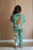 KIZ ÇOCUK BAMBİ VE DUFFY DUCK MODELLİ 3 İPLİK ŞARDONLU KALIN KIŞLIK EŞOFMAN TAKIMI - 5