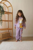 KIZ ÇOCUK BAMBİ VE DUFFY DUCK MODELLİ 3 İPLİK ŞARDONLU KALIN KIŞLIK EŞOFMAN TAKIMI - 1