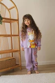 KIZ ÇOCUK BAMBİ VE DUFFY DUCK MODELLİ 3 İPLİK ŞARDONLU KALIN KIŞLIK EŞOFMAN TAKIMI - 3