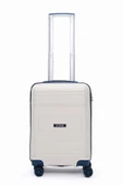 Elatae Premium Polipropilen Kırılmaz 3'lü Valiz Seti Bej - Lacivert V305 - 5