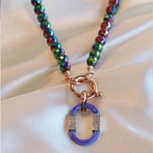 Hematit Taşlı Kilit Gümüş Kolye thumbnail 4